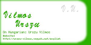 vilmos urszu business card